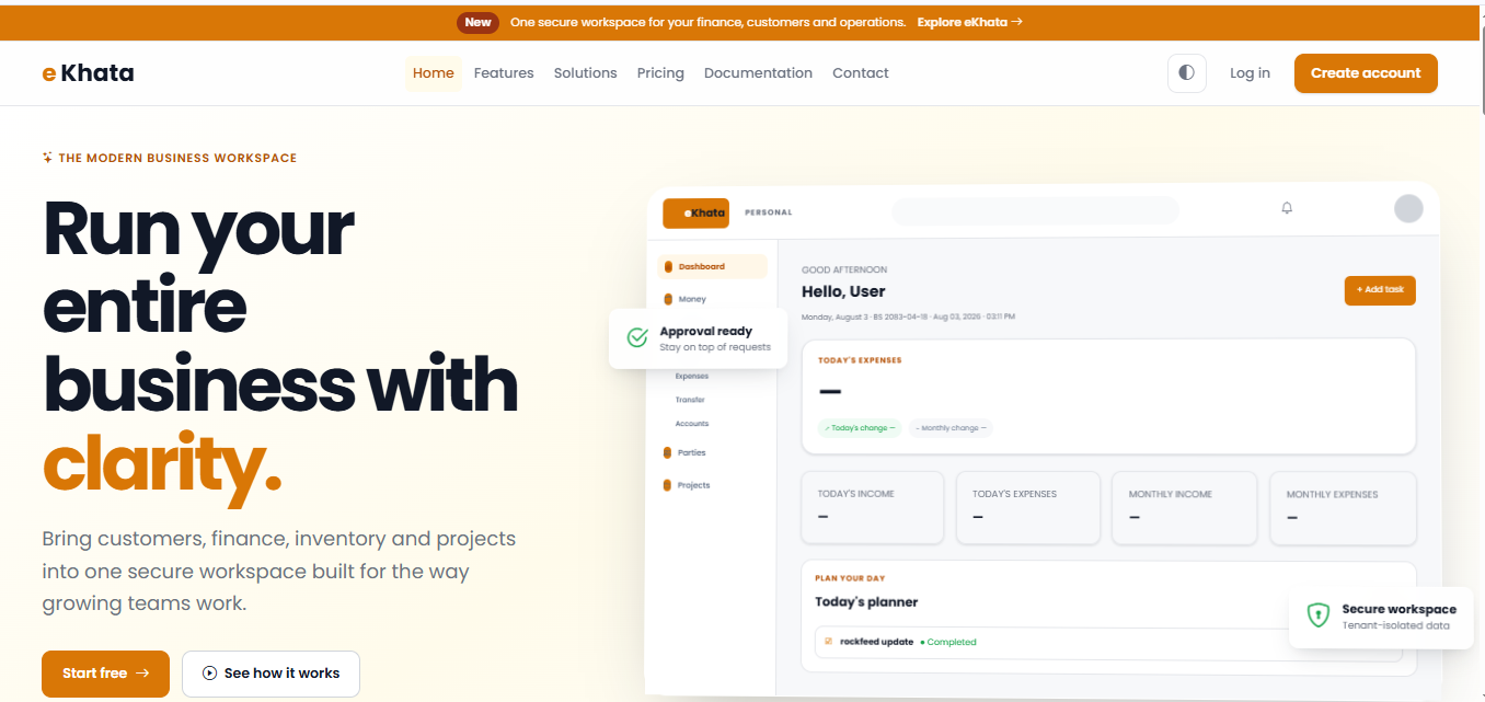 eKhata website screenshot